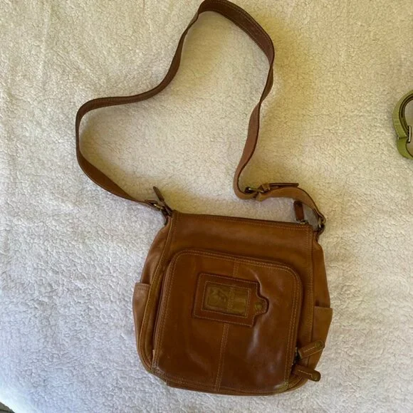 Vintage Fossil Genuine Leather Brown Cross Body Bag - Picture 2 of 14